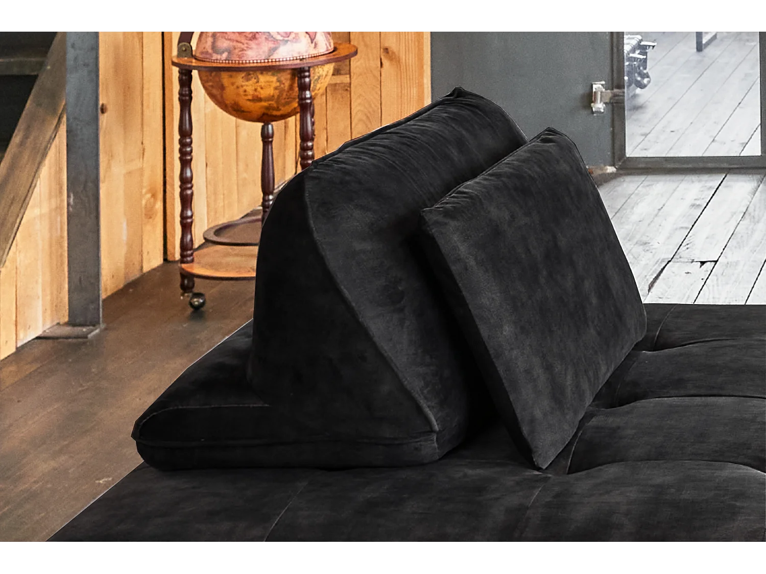 Sofá cama - antracita terciopelo - WIOLO