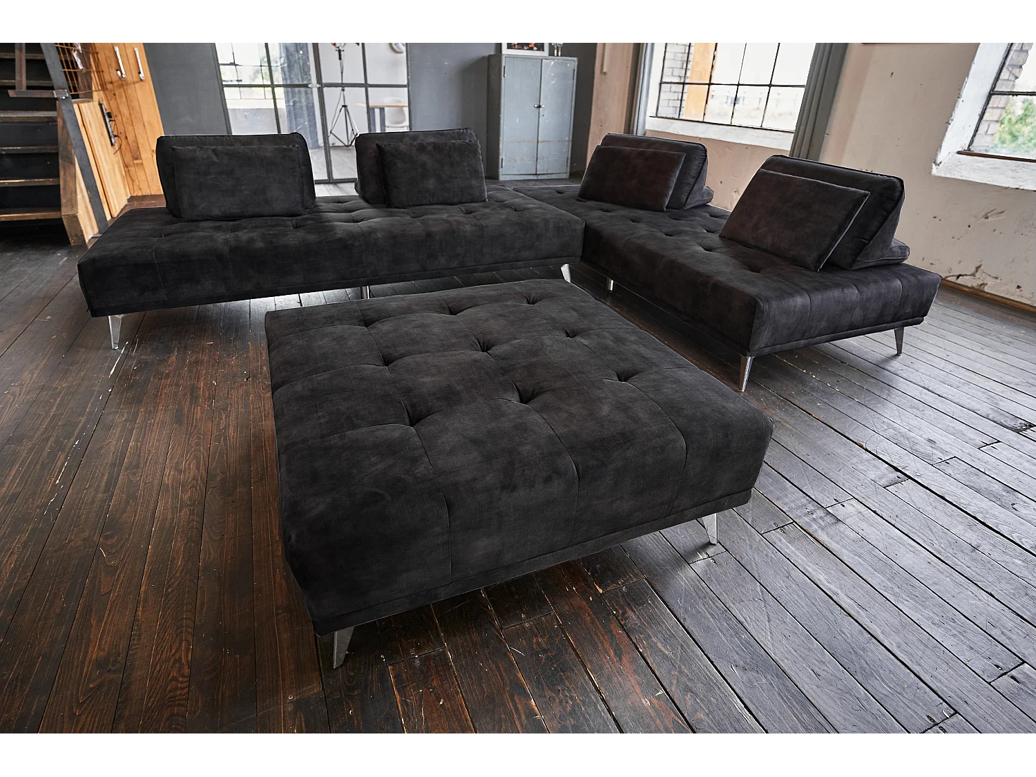 Lit de jour - anthracite Velours - WIOLO