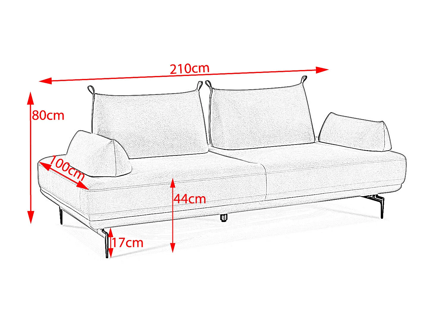 Schlafsofa - Violett Webstoff - CANE