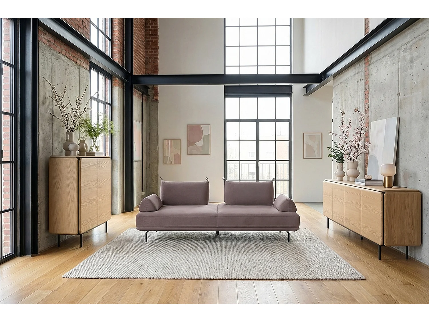 Daybed - Violett Webstoff - CANE