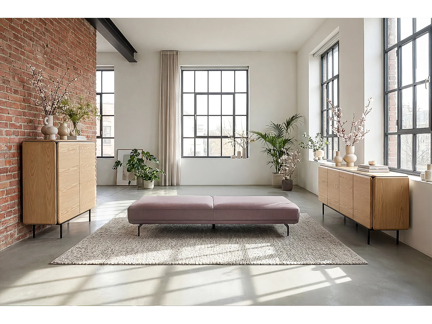 Daybed - Violett Webstoff - CANE