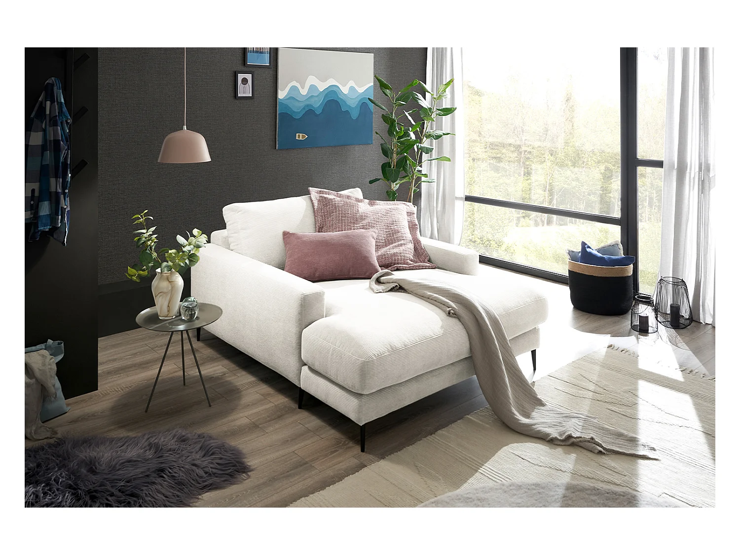 Siège - blanc Velours côtelé - CARA