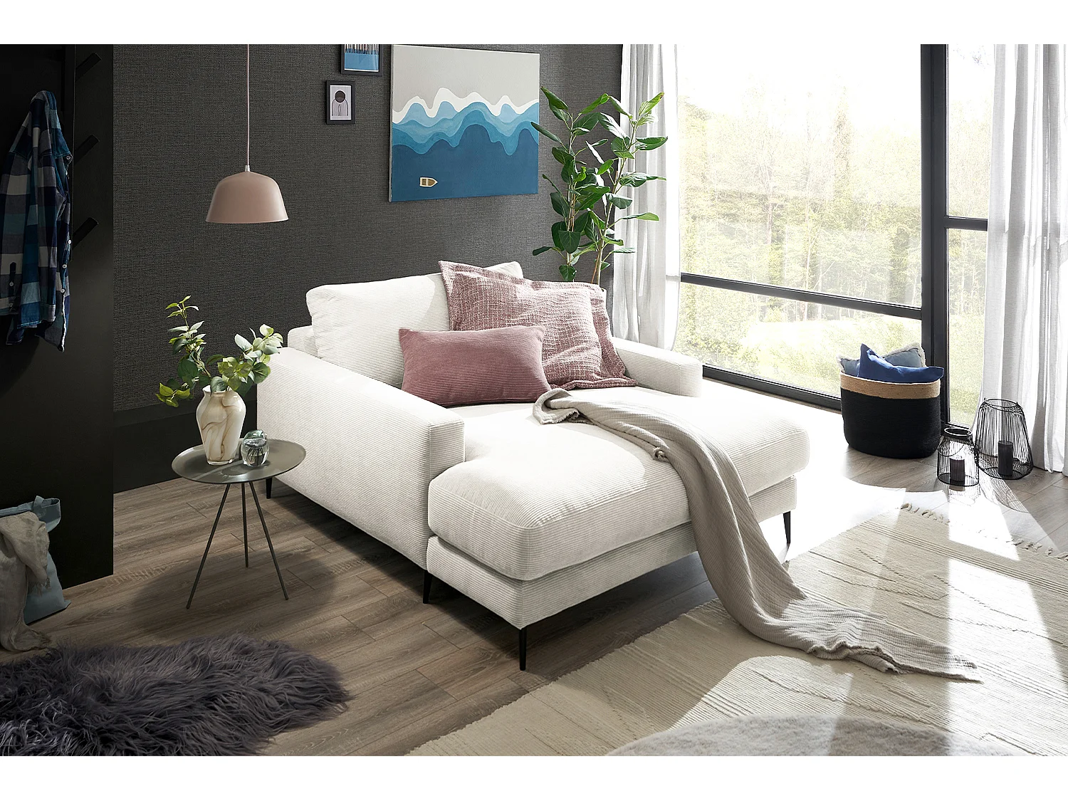 Relaxligstoel - Wit Koord - CARA
