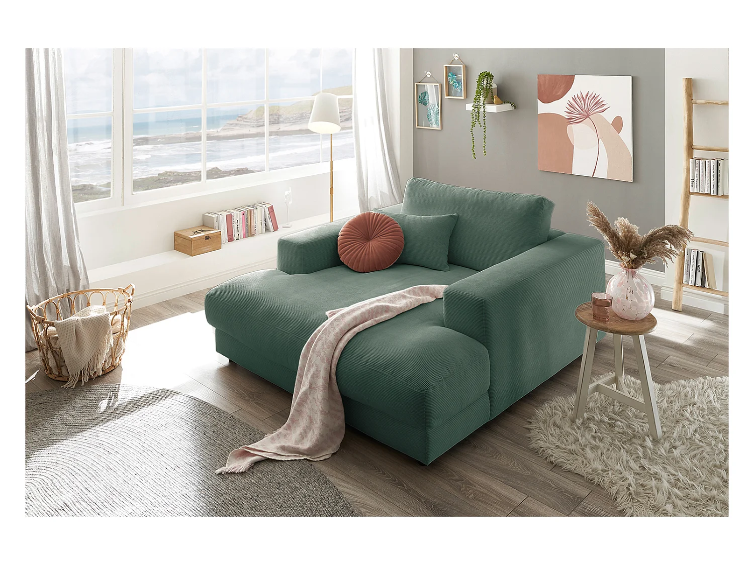 Chaise - vert émeraude Velours côtelé - MADELINE