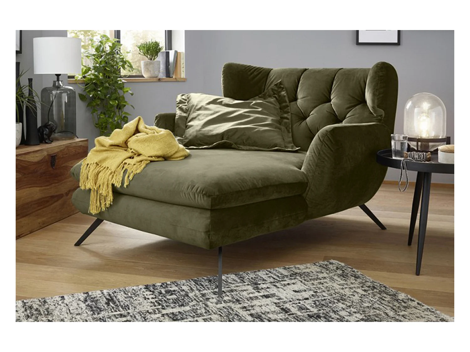 Chaise - vert foncé Velours - CHARME