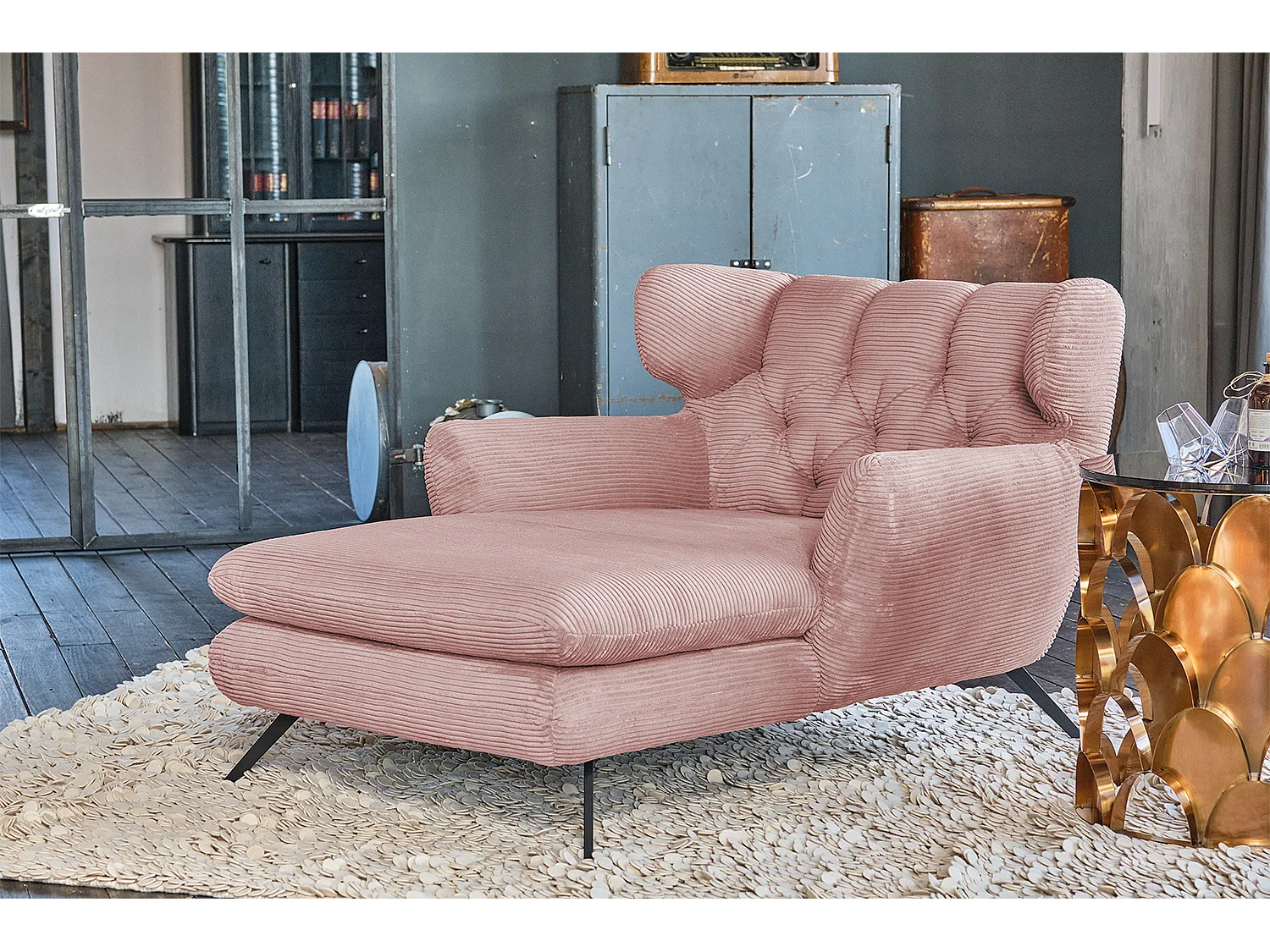 XXL Sessel - Rosé Cord - CHARME