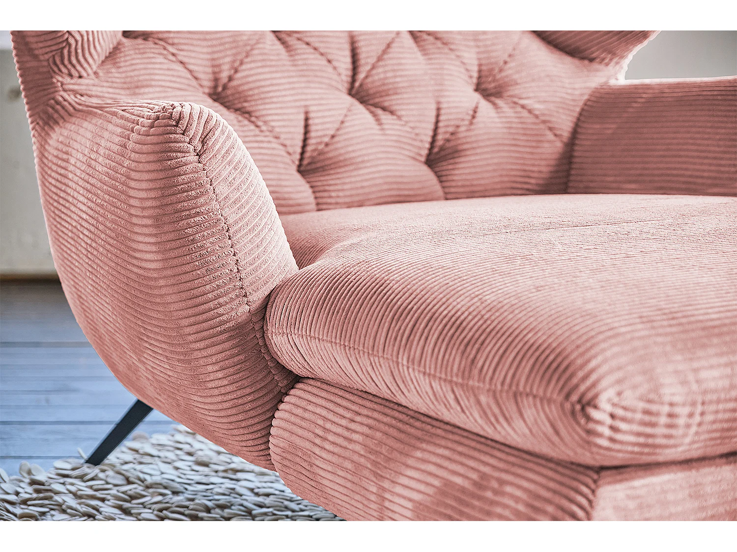 XXL Sessel - Rosé Cord - CHARME