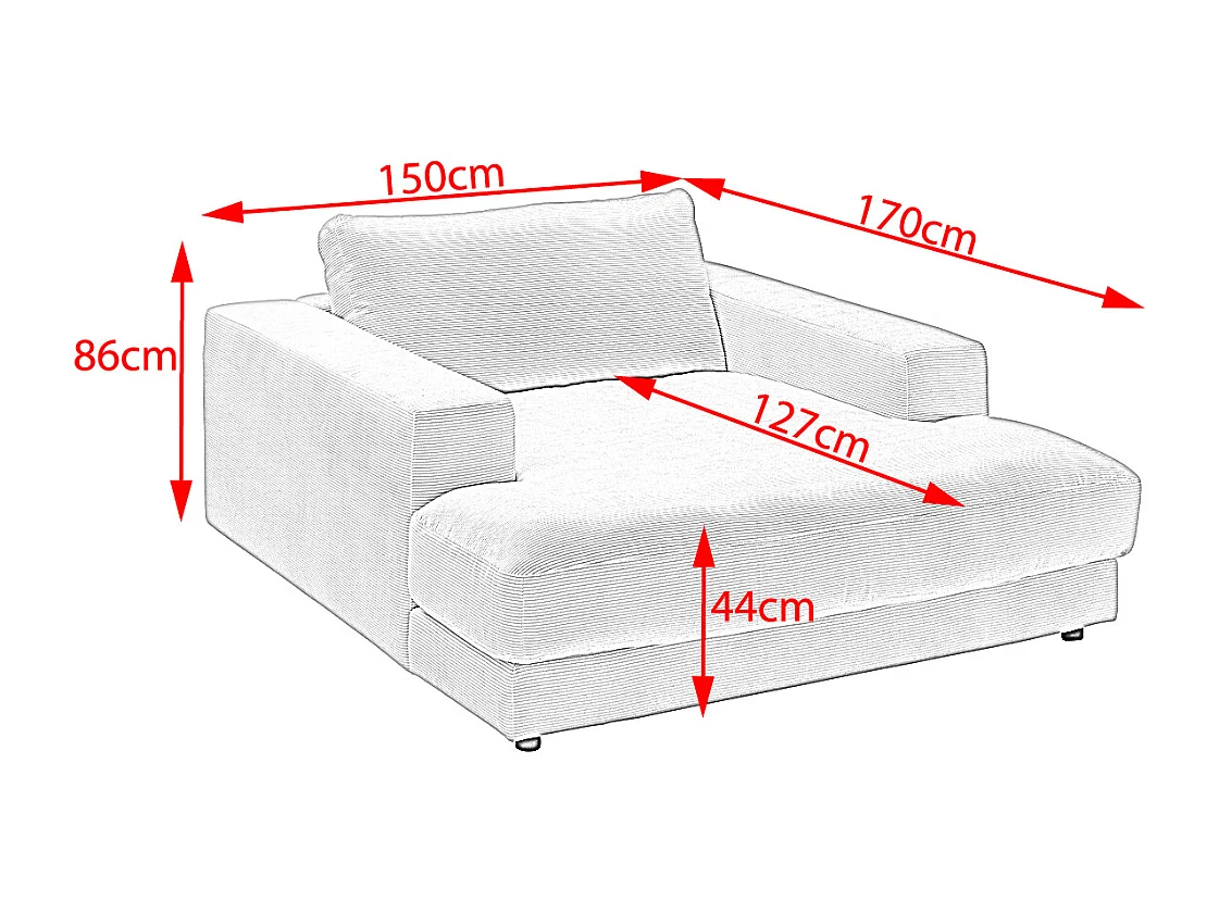 Chaise - Rose Velours côtelé - MADELINE