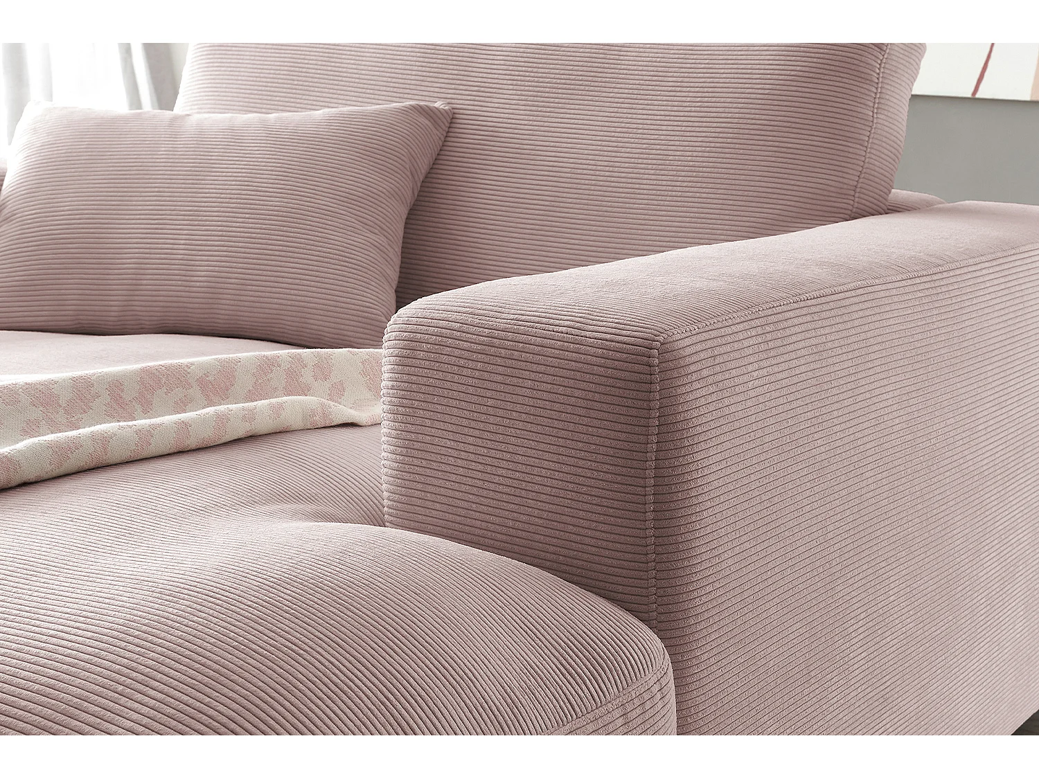 Chaise longue - Rosa Velluto a coste - MADELINE