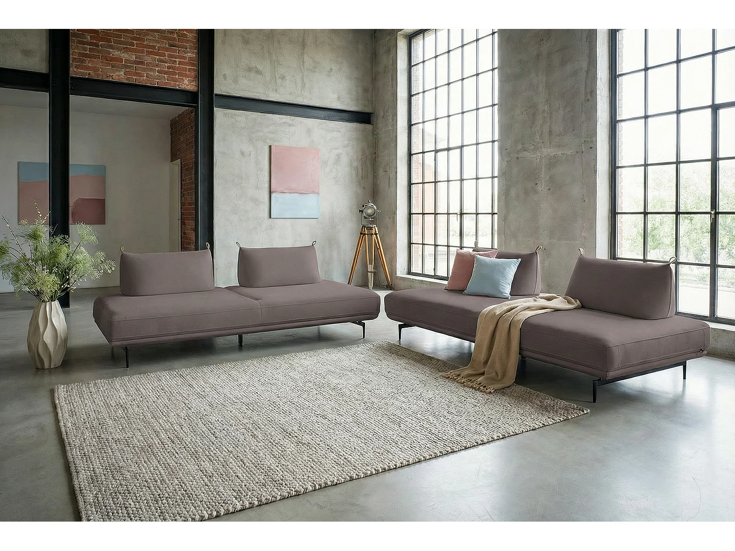 Divano letto - Violetta tessuto intrecciato - CANE