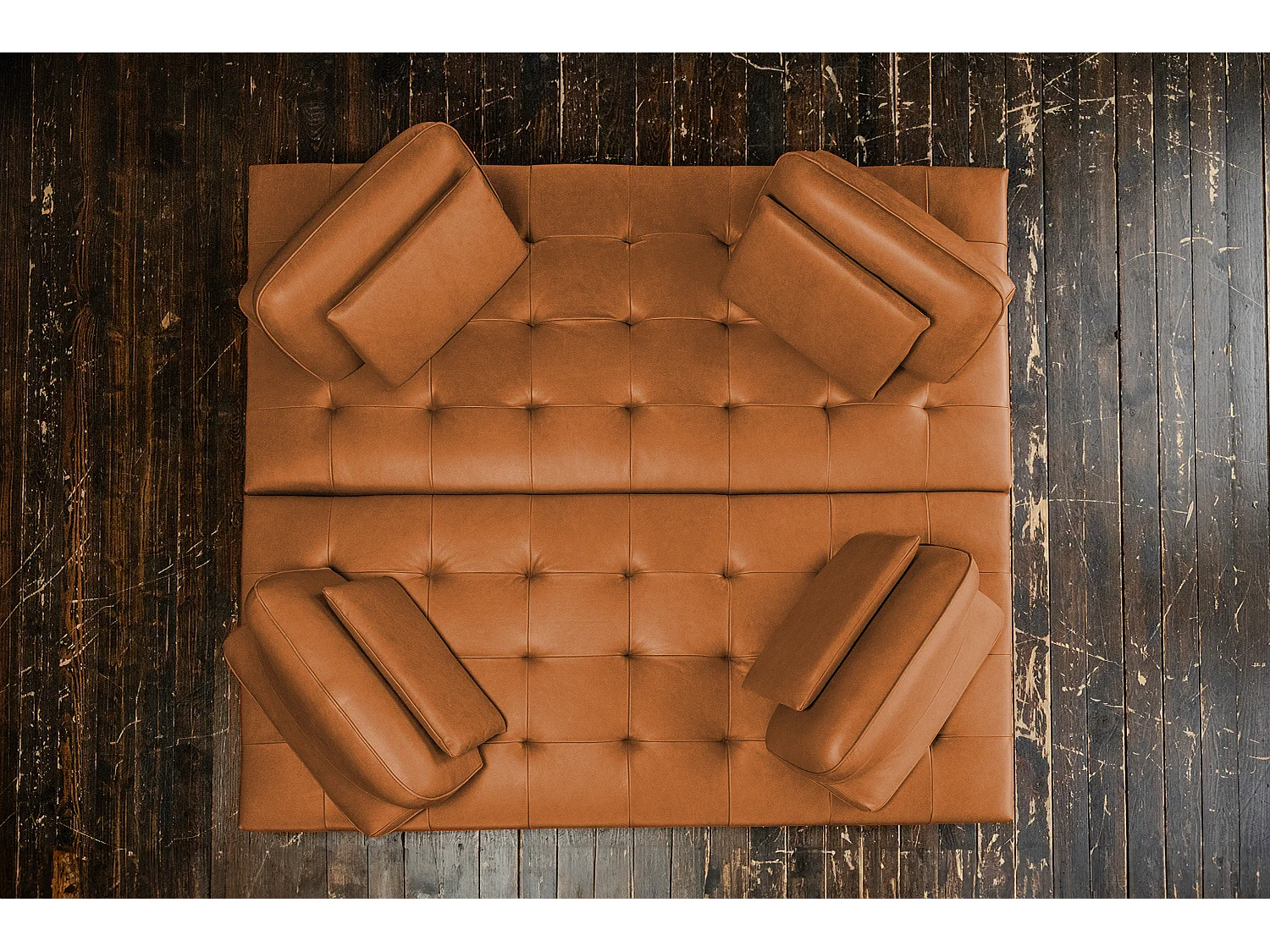 Divano letto - marrone pelle - WIOLO