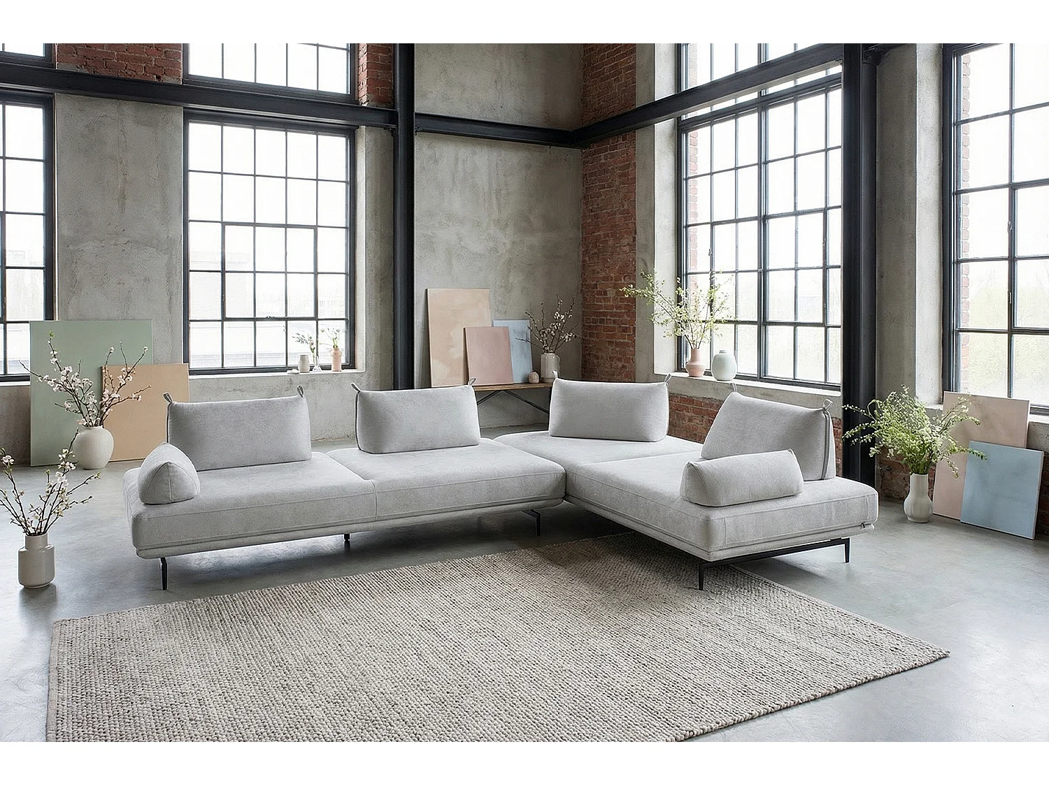 Divano letto - Grigio tessuto intrecciato - CANE