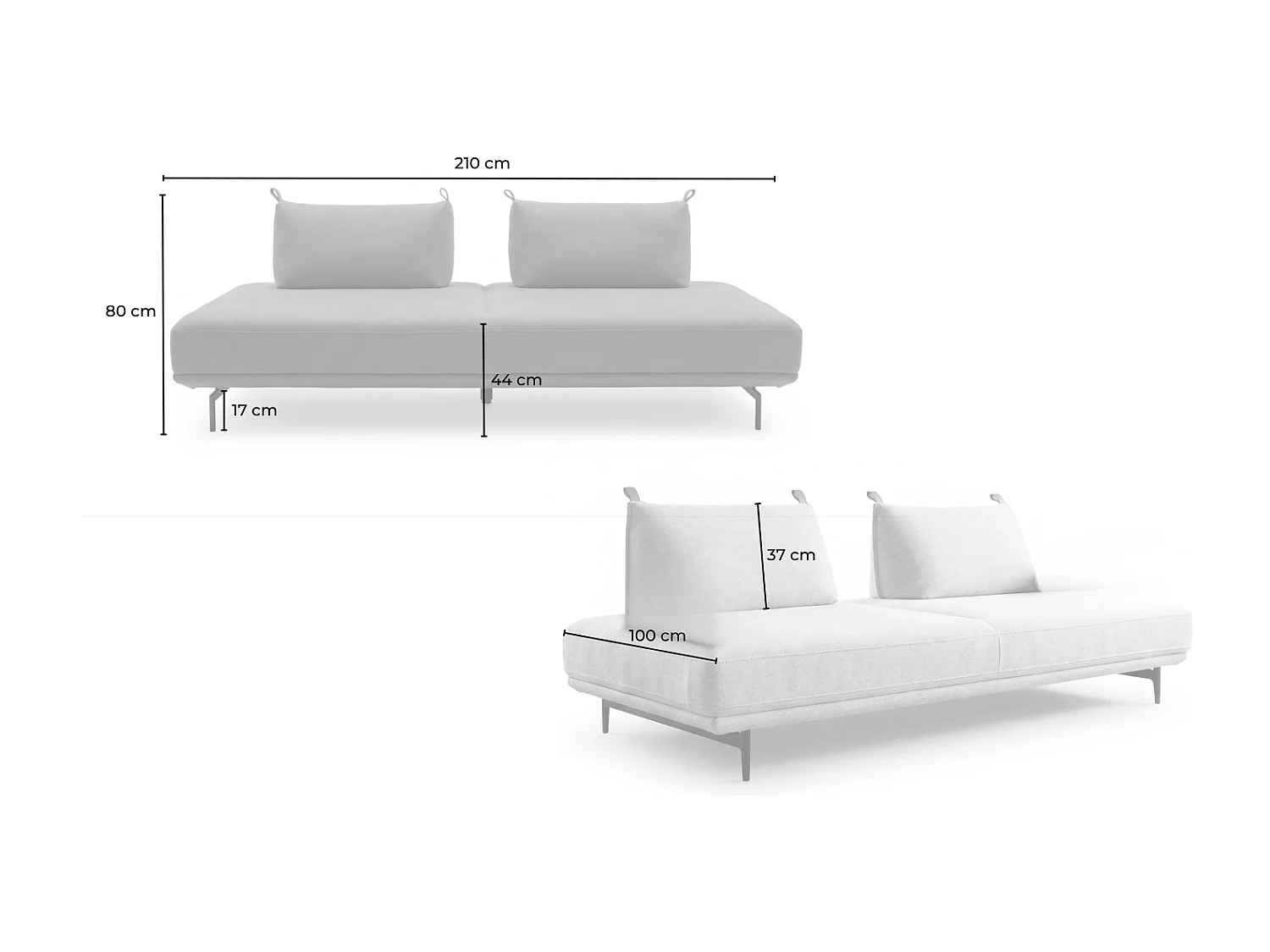 Daybed - Grau Webstoff - CANE