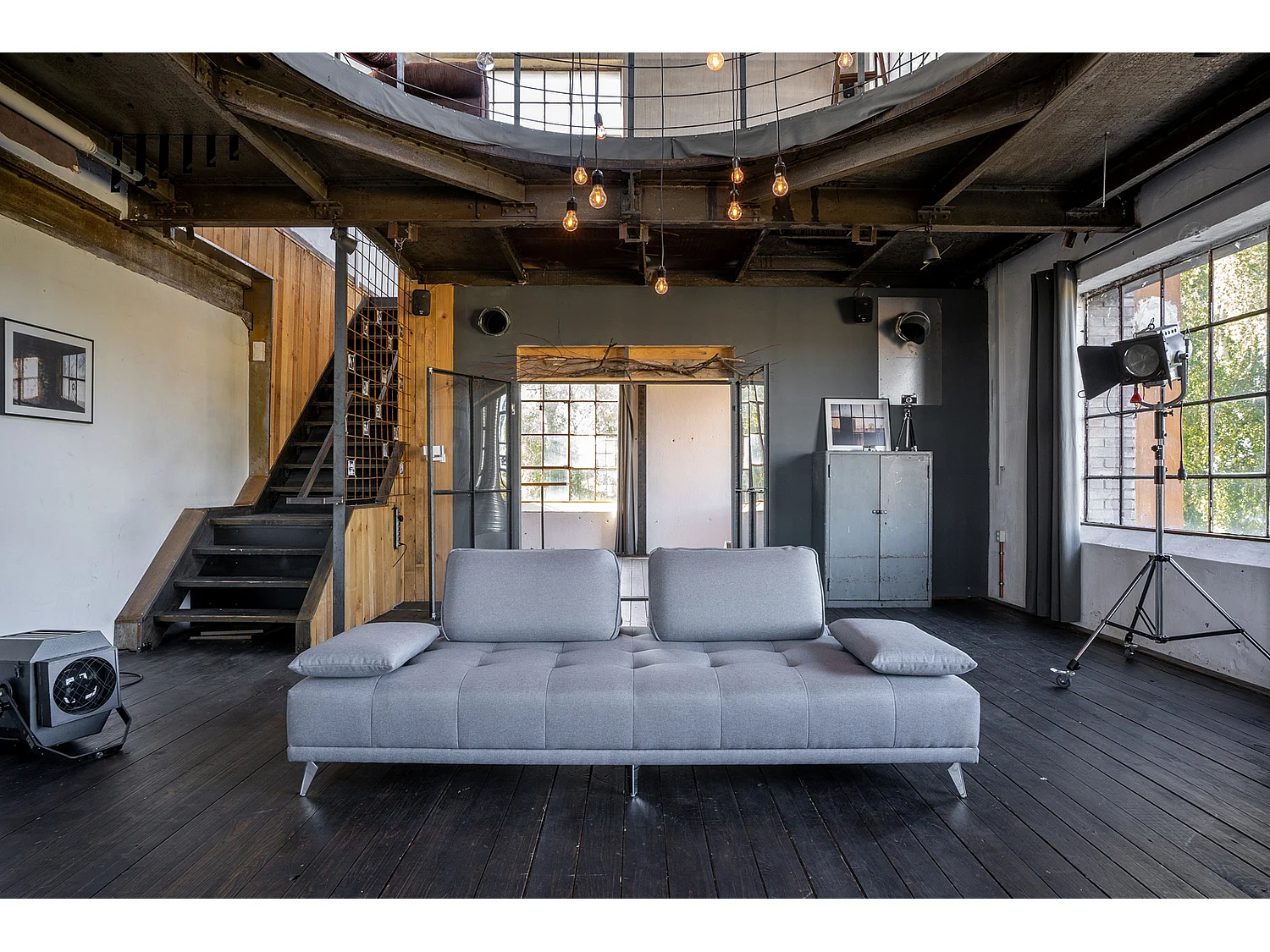 Canapé - gris clair tissu tissé - WIOLO