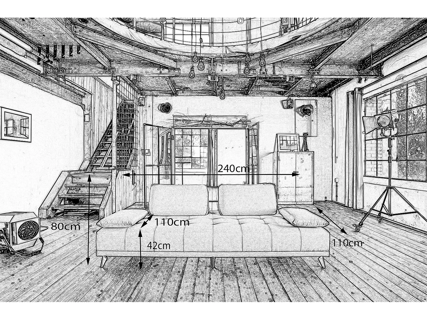 Canapé - gris clair tissu tissé - WIOLO