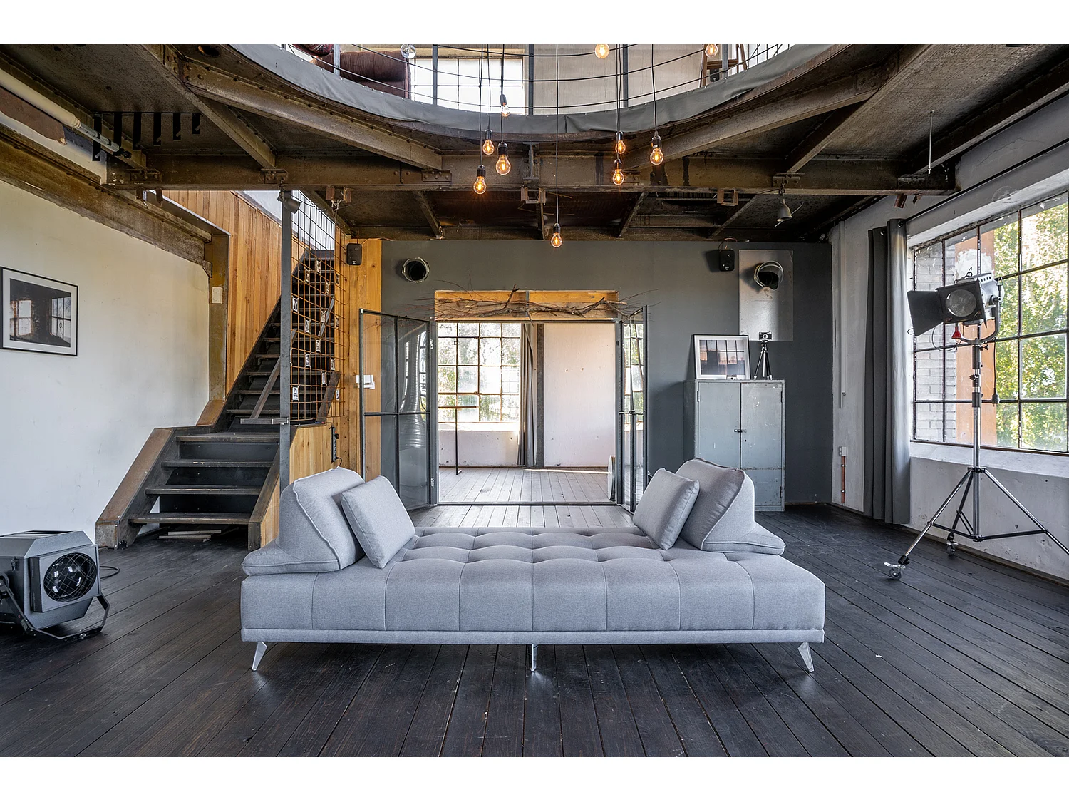 Canapé - gris clair tissu tissé - WIOLO