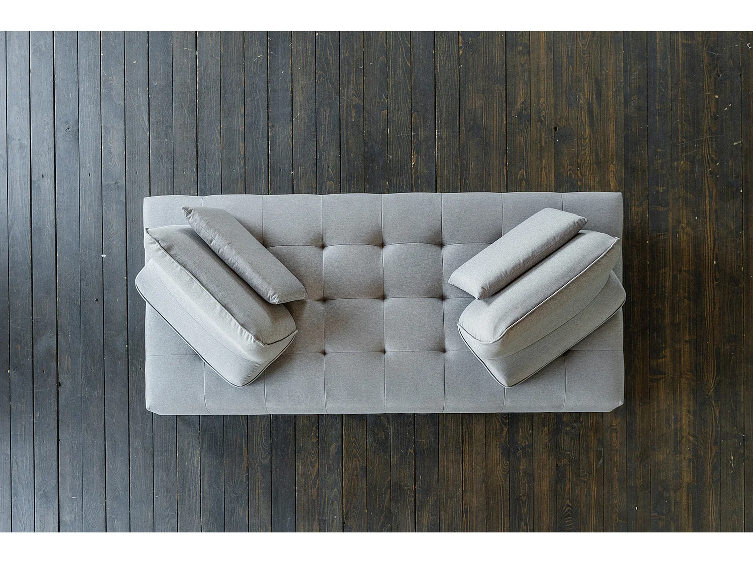 Canapé - gris clair tissu tissé - WIOLO