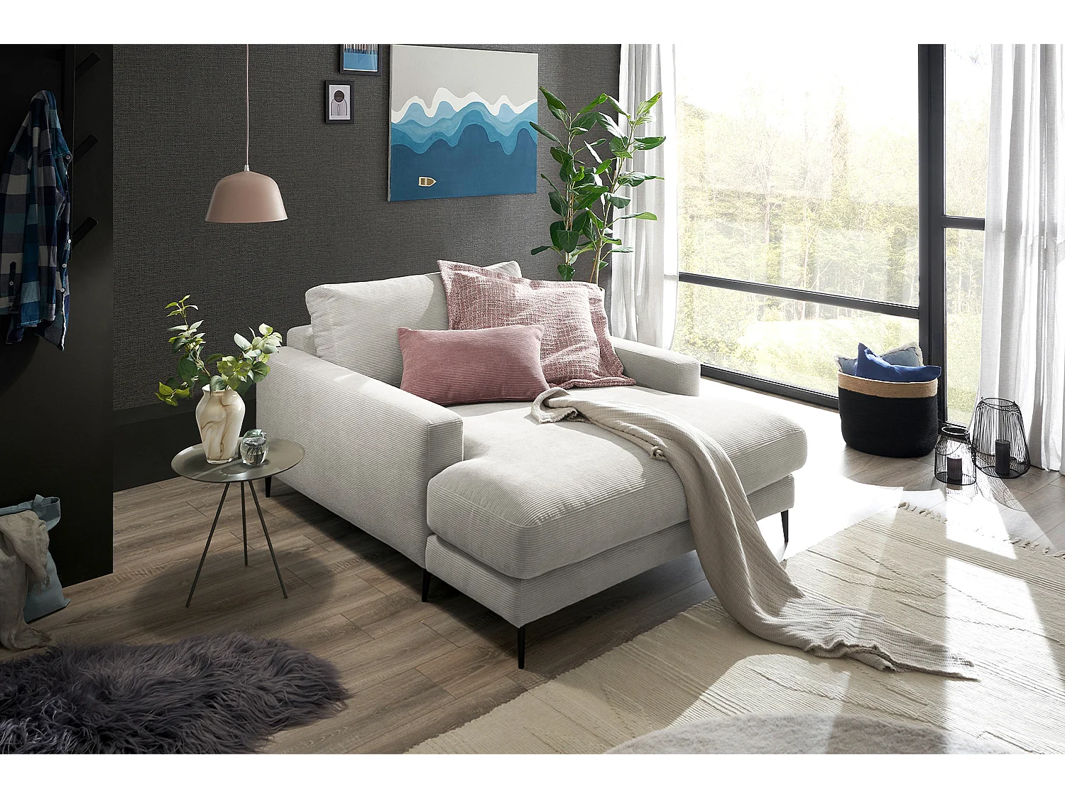 Relaxligstoel - Zilver Koord - CARA