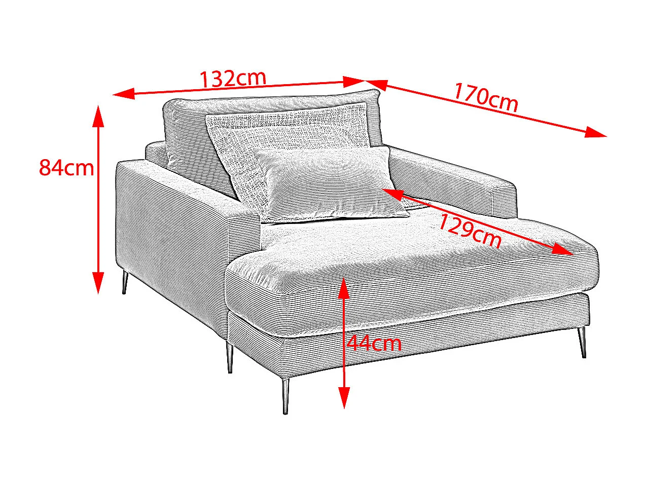 Relaxligstoel - Zilver Koord - CARA