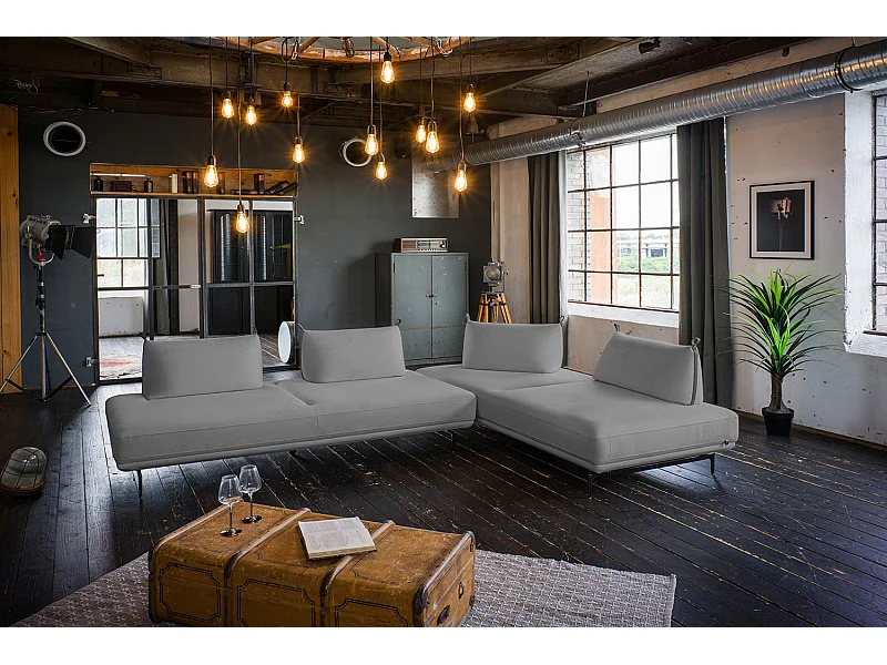 Hoekbank - Grijs Geweven stof - CANE