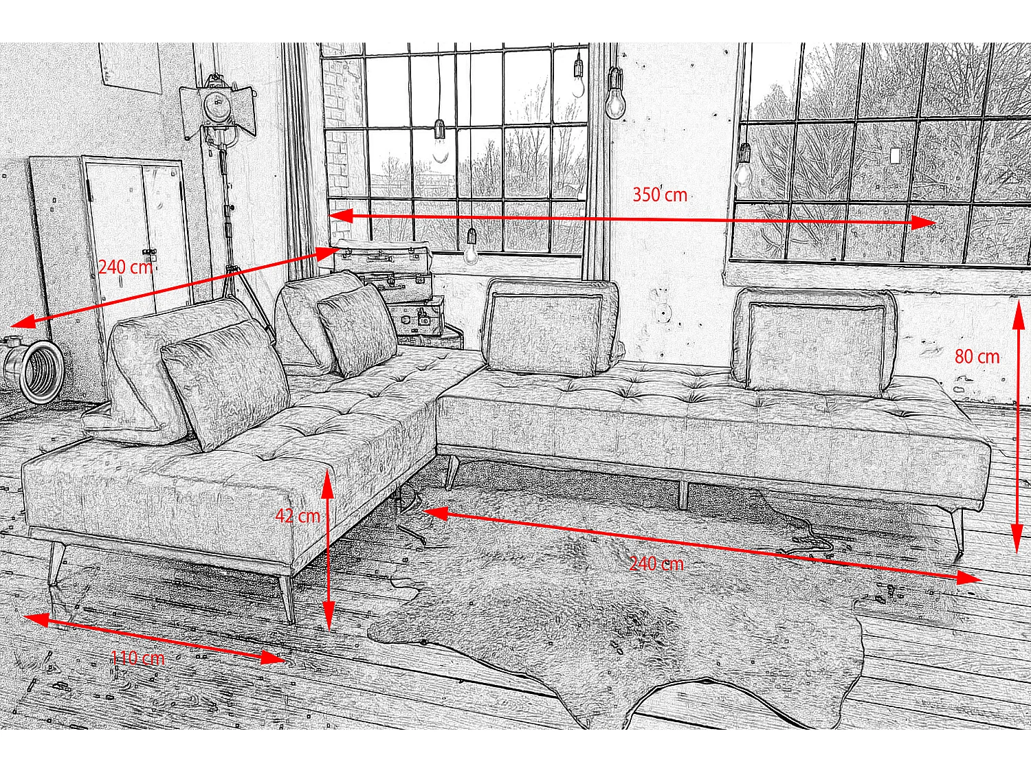 Modulsofa - Gold Velvet - WIOLO