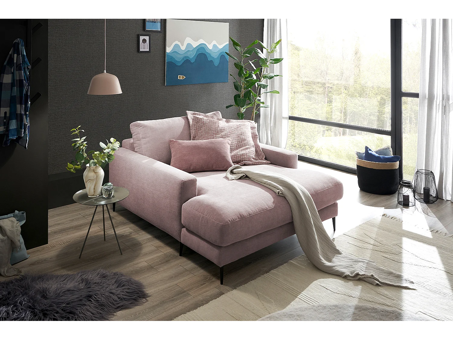 Relaxligstoel - Roze Koord - CARA