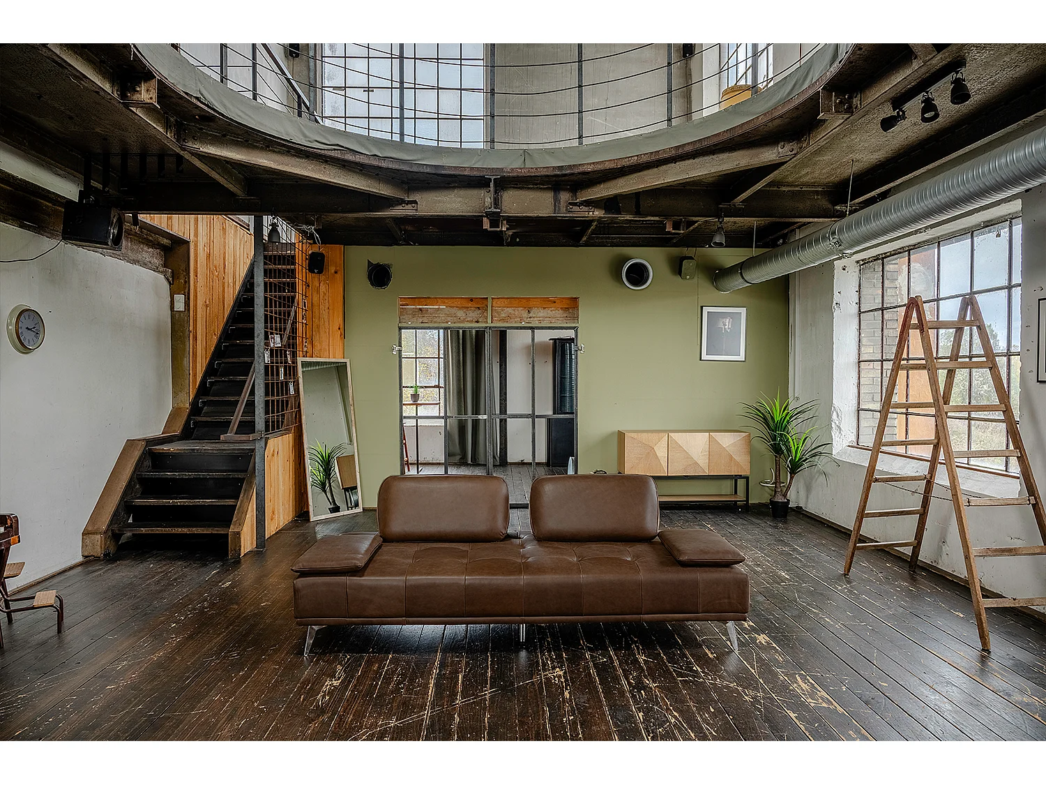 Lit de jour - brun foncé cuir - WIOLO