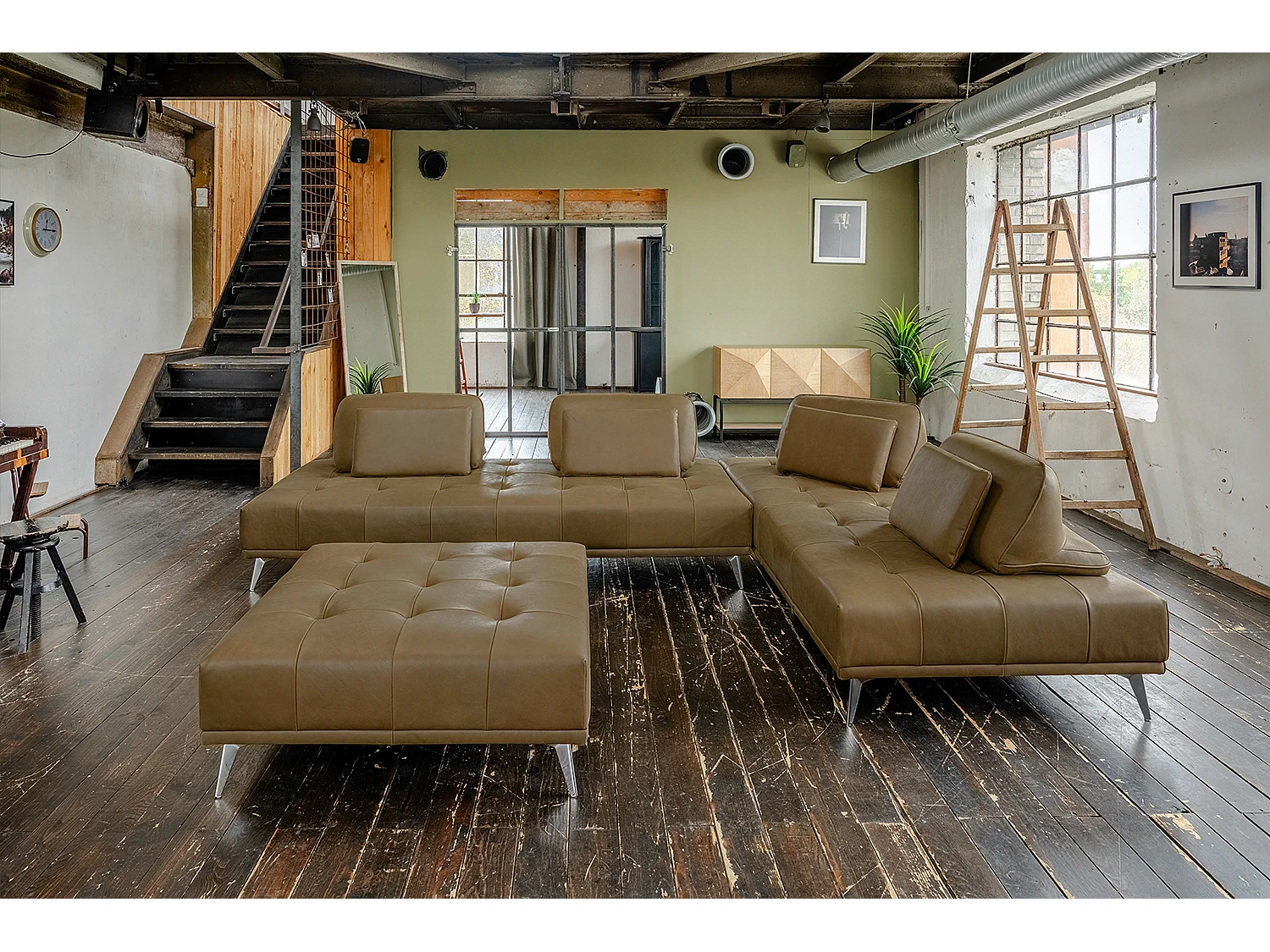 Divano letto - beige pelle - WIOLO