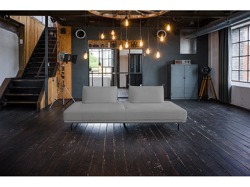 Schlafsofa - Grau Webstoff - CANE