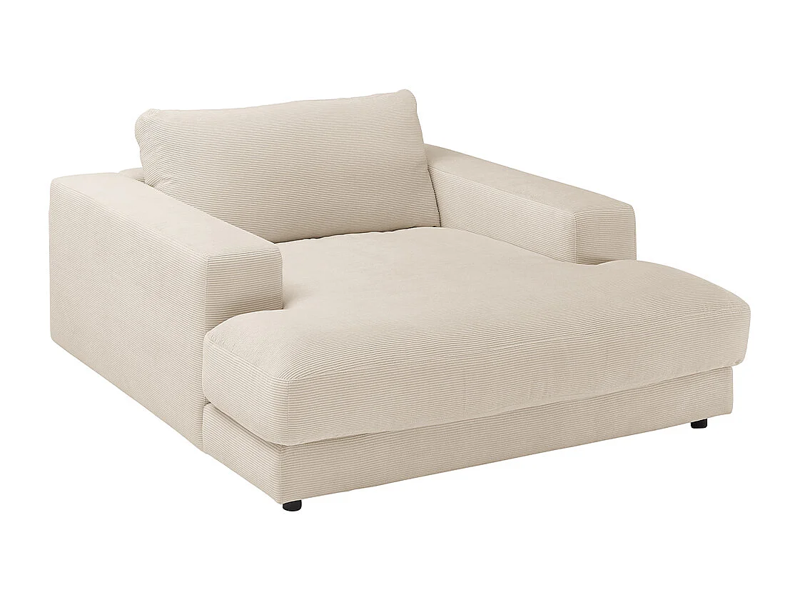 Relaxligstoel - Beige Koord - MADELINE