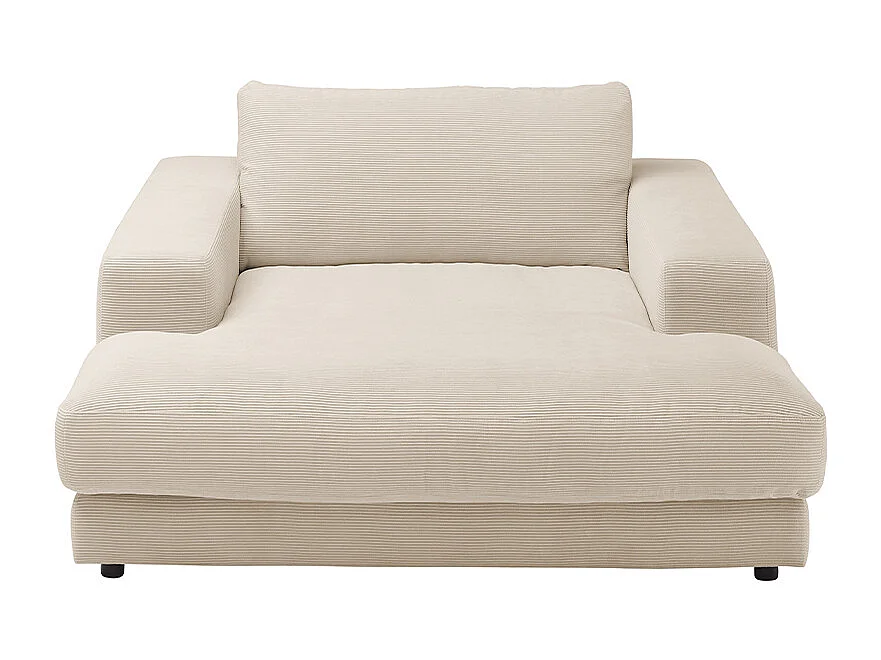 Relaxligstoel - Beige Koord - MADELINE