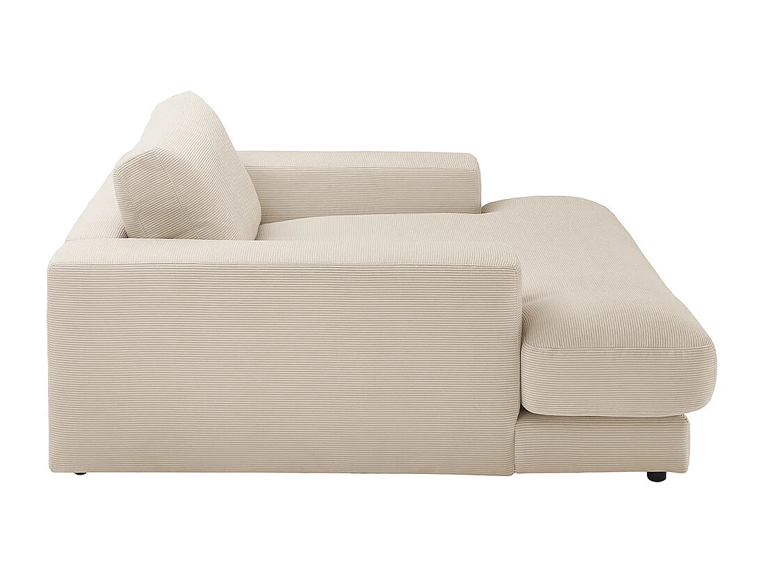Relaxligstoel - Beige Koord - MADELINE