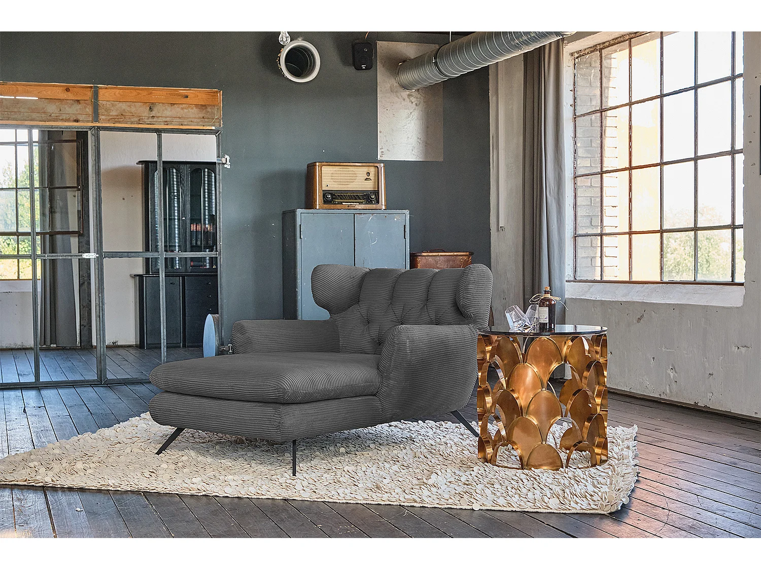 XXL Sessel - Granit Cord - CHARME