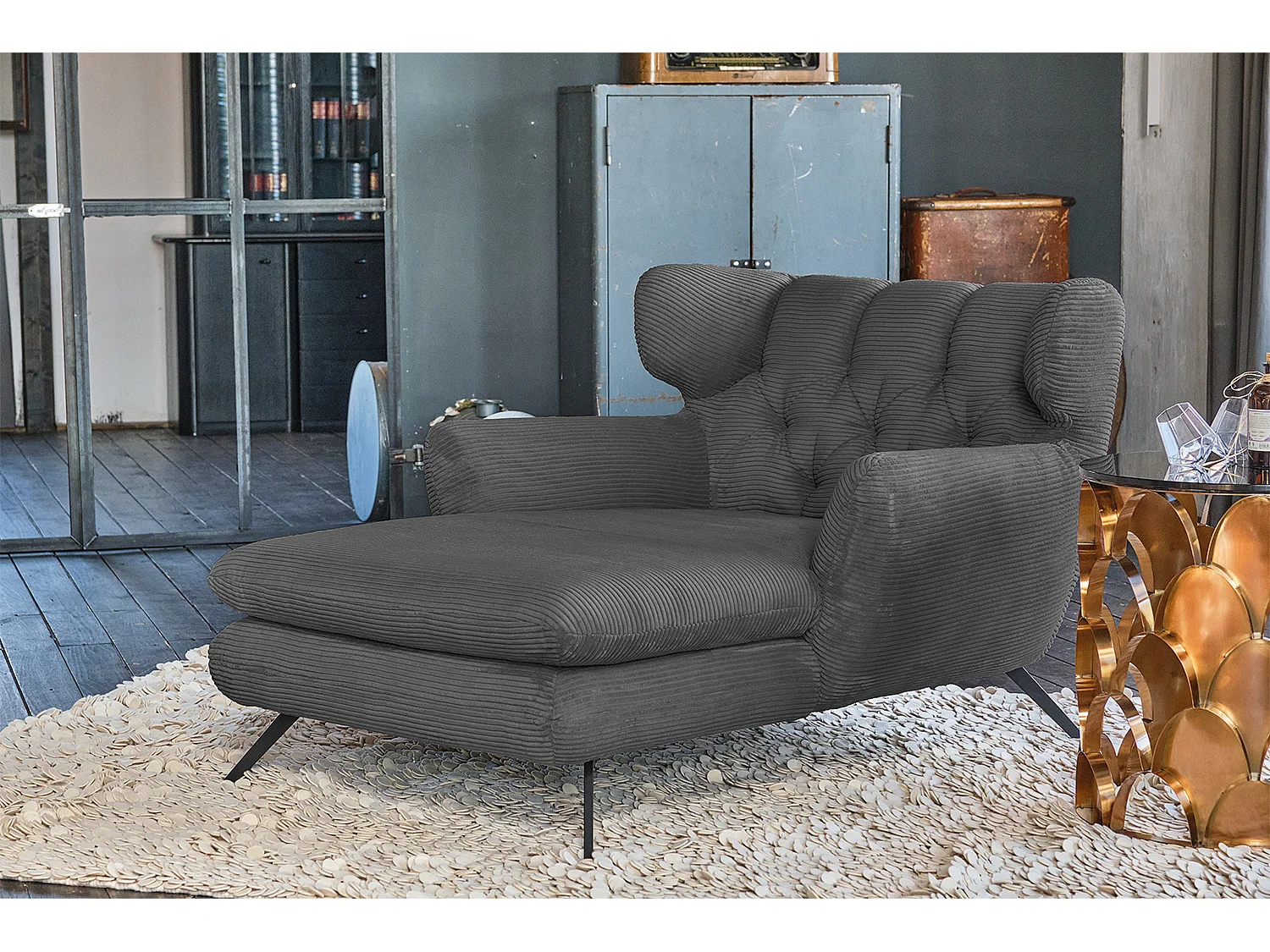 XXL Sessel - Granit Cord - CHARME