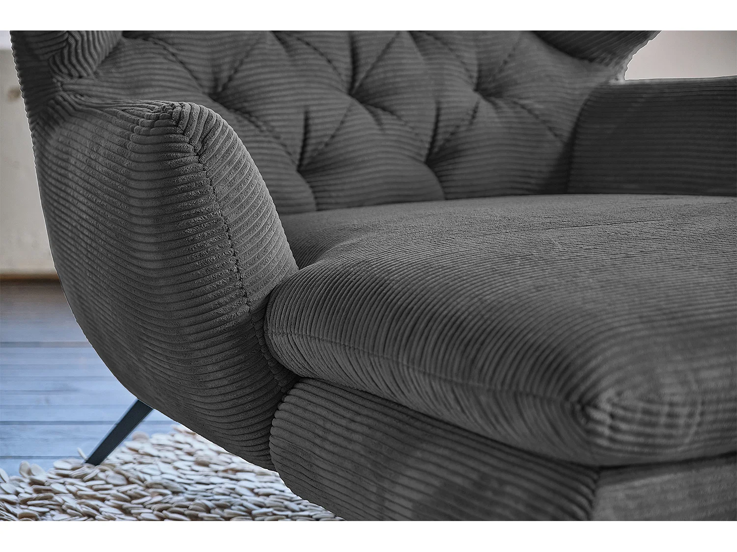 XXL Sessel - Granit Cord - CHARME