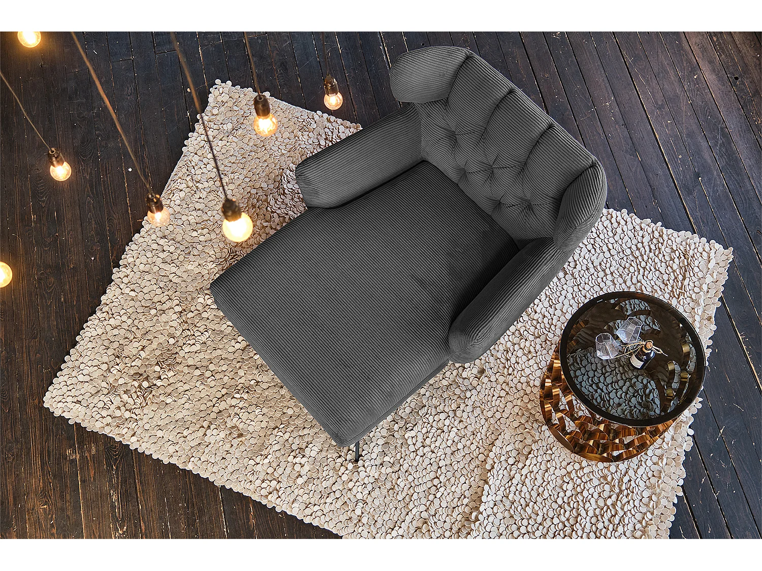 XXL Sessel - Granit Cord - CHARME