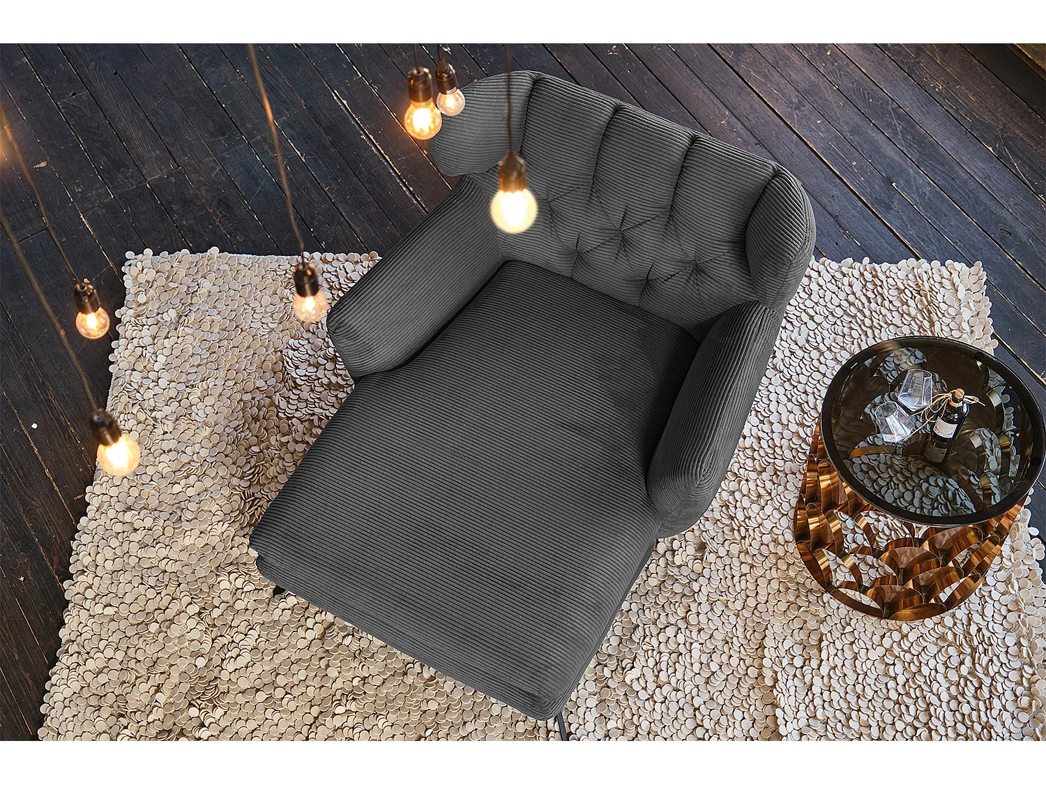 XXL Sessel - Granit Cord - CHARME