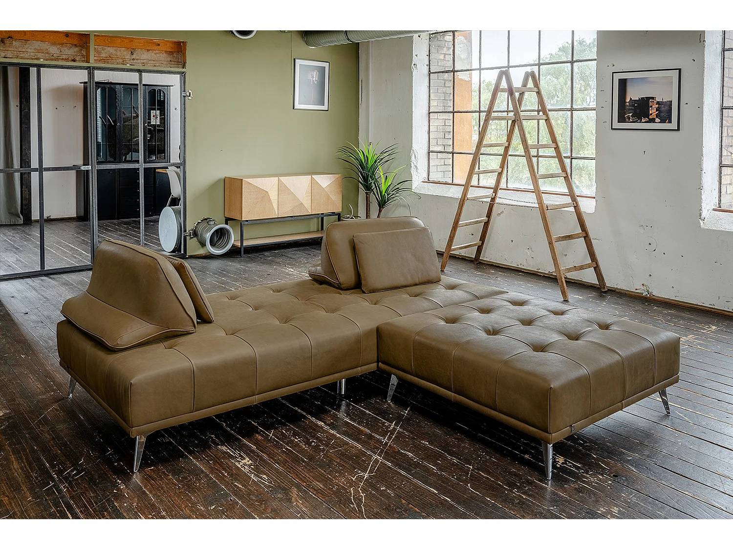 Divano letto - beige pelle - WIOLO
