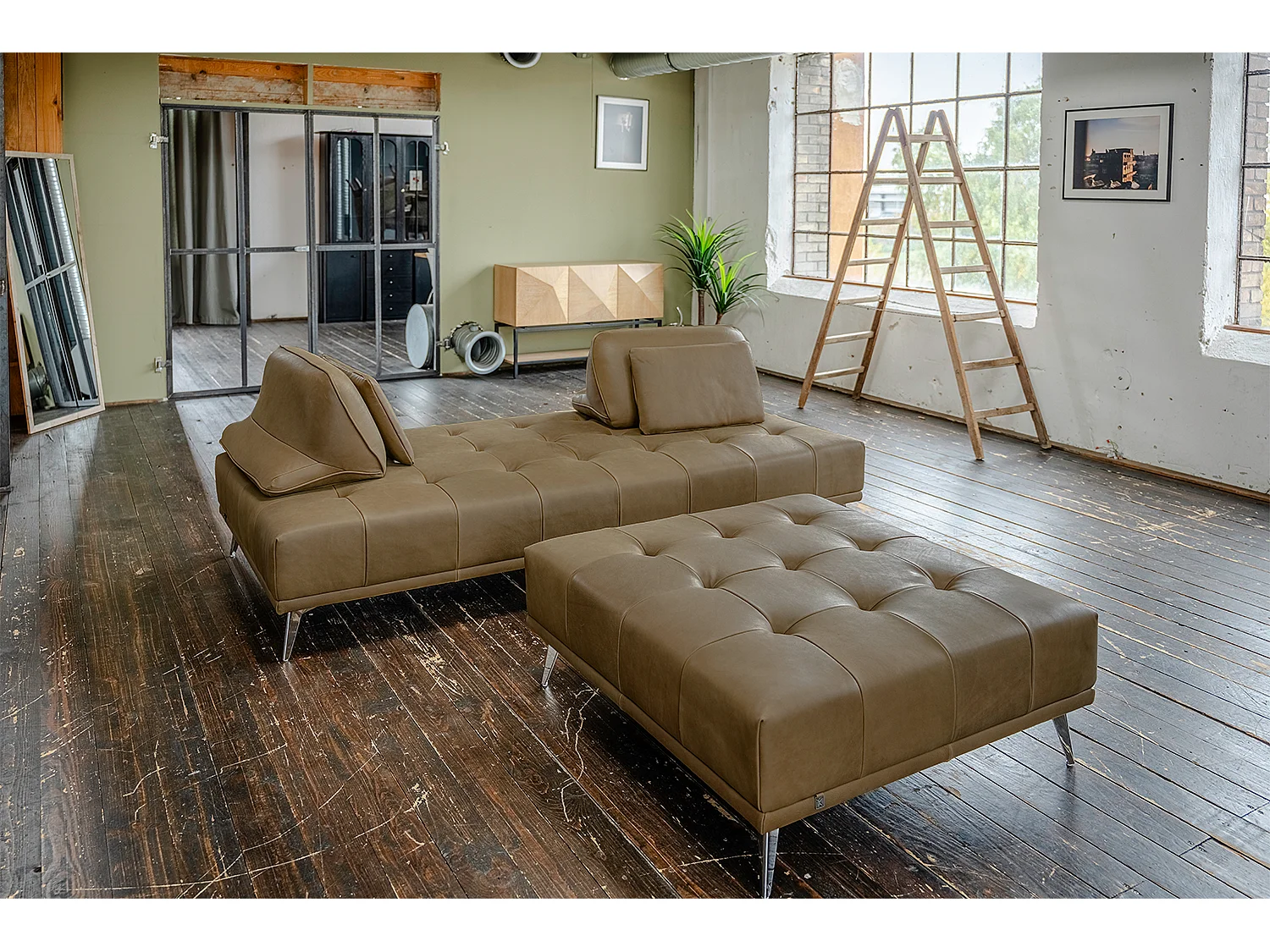 Divano letto - beige pelle - WIOLO