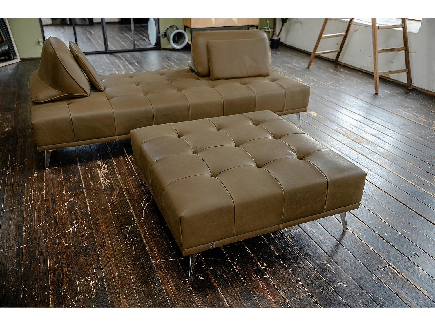 Divano letto - beige pelle - WIOLO