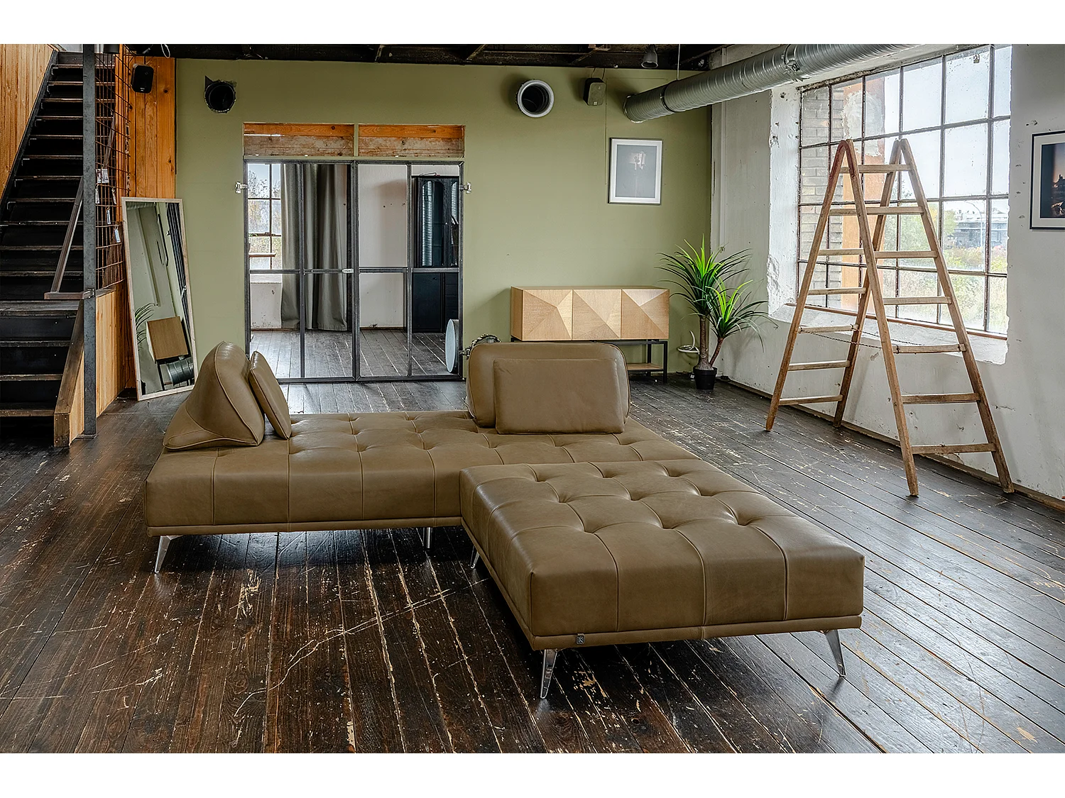 Divano letto - beige pelle - WIOLO