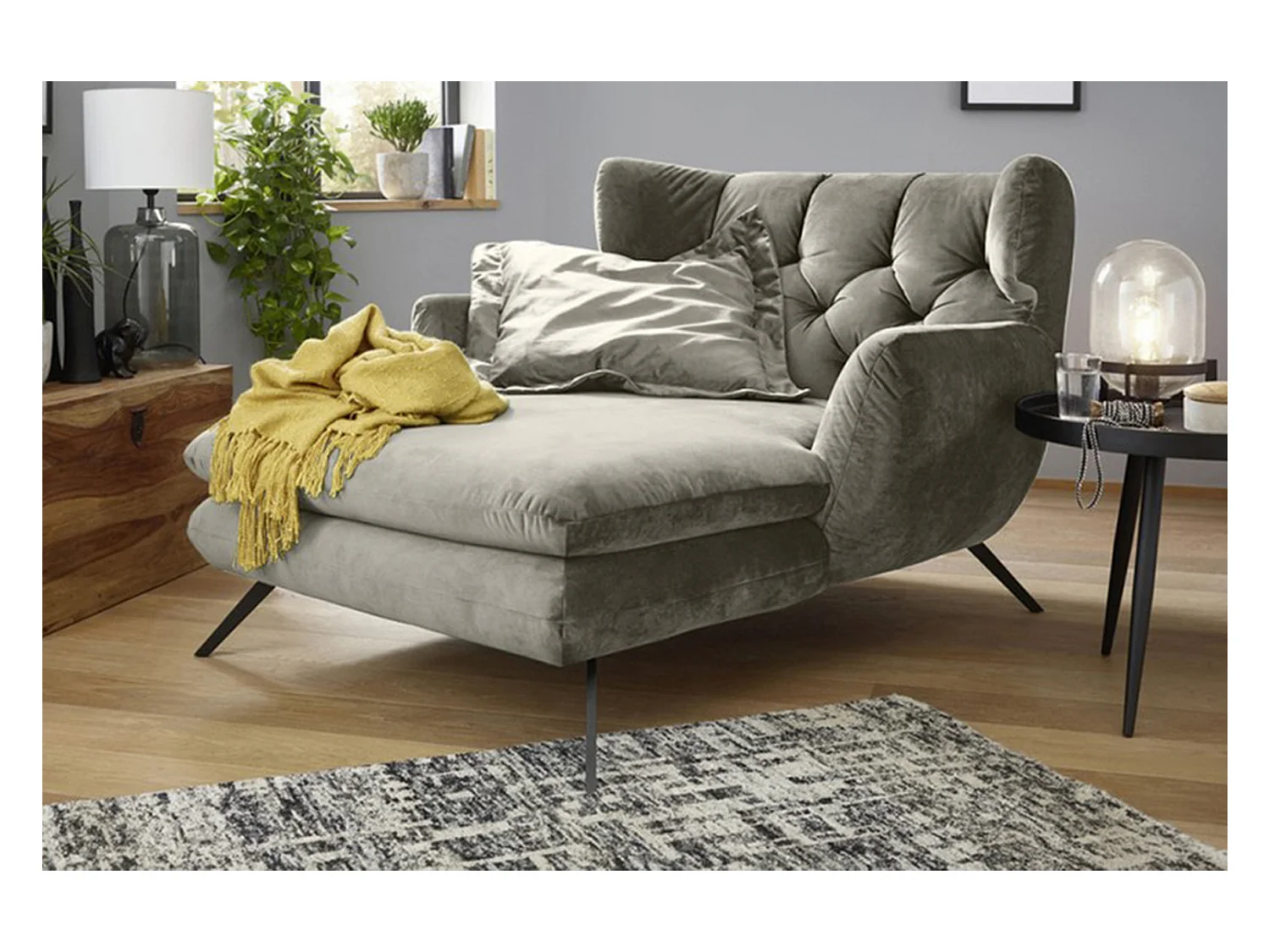 Chaise - argent Velours - CHARME