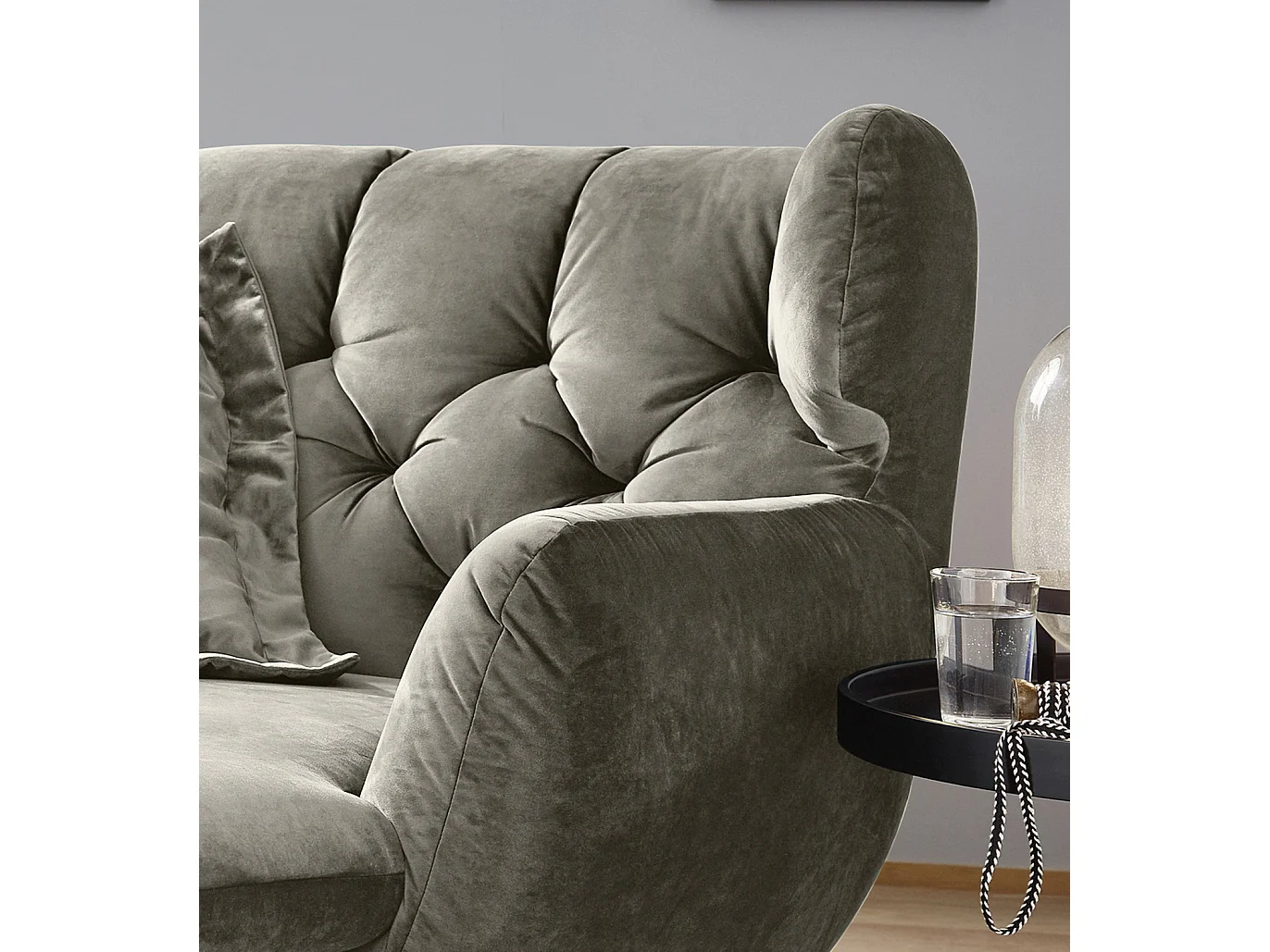 Poltrona XXL - argento velluto - CHARME