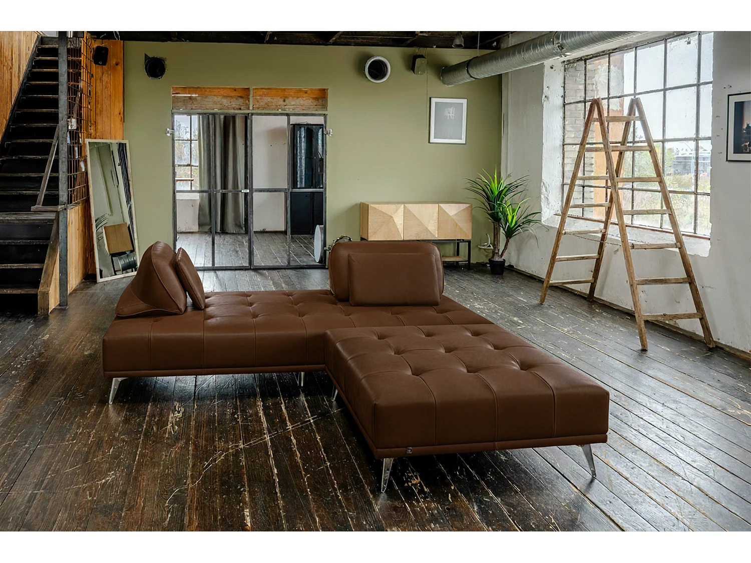 Daybed - Dunkelbraun Leder - WIOLO