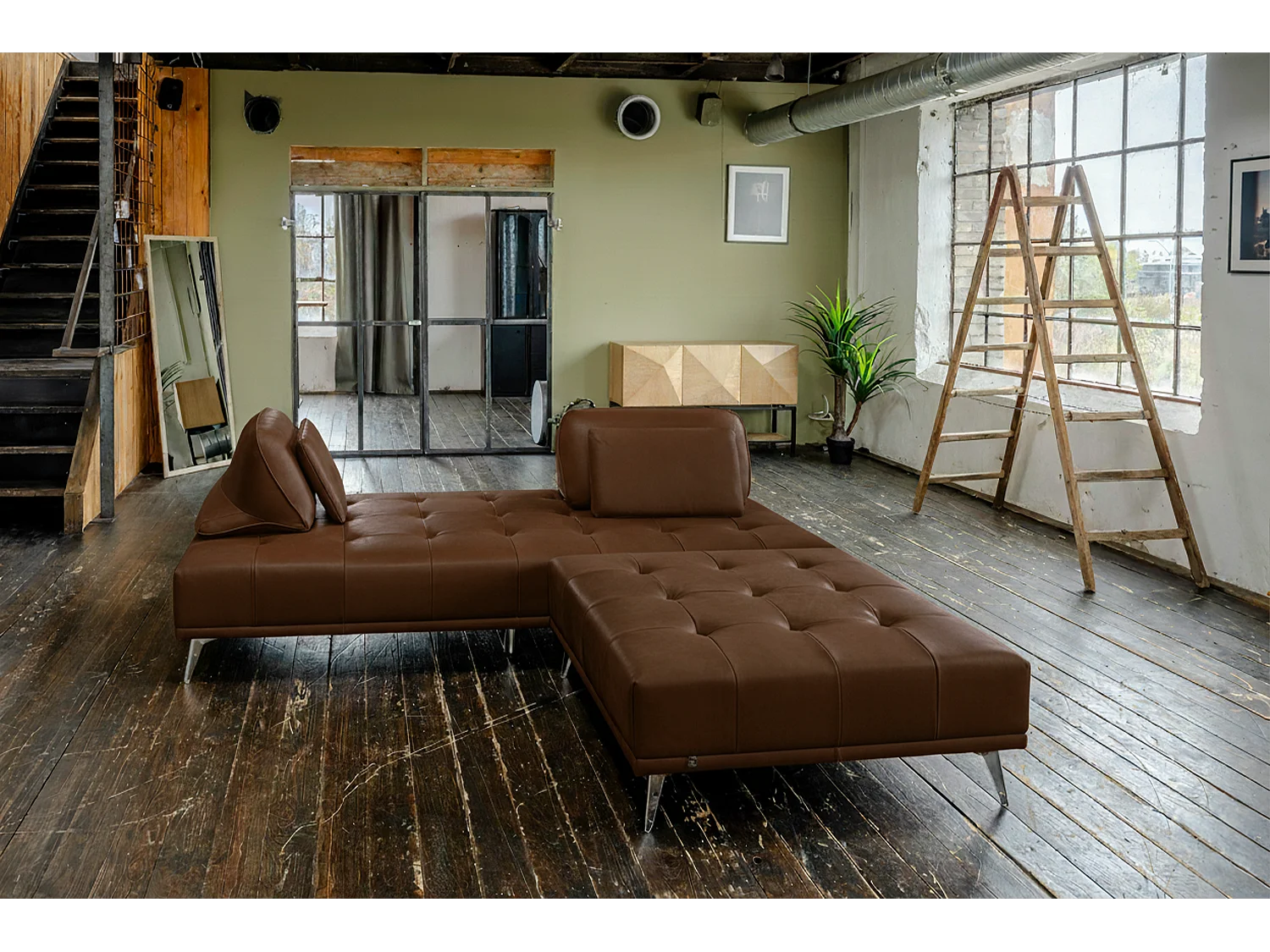 Daybed - Dunkelbraun Leder - WIOLO