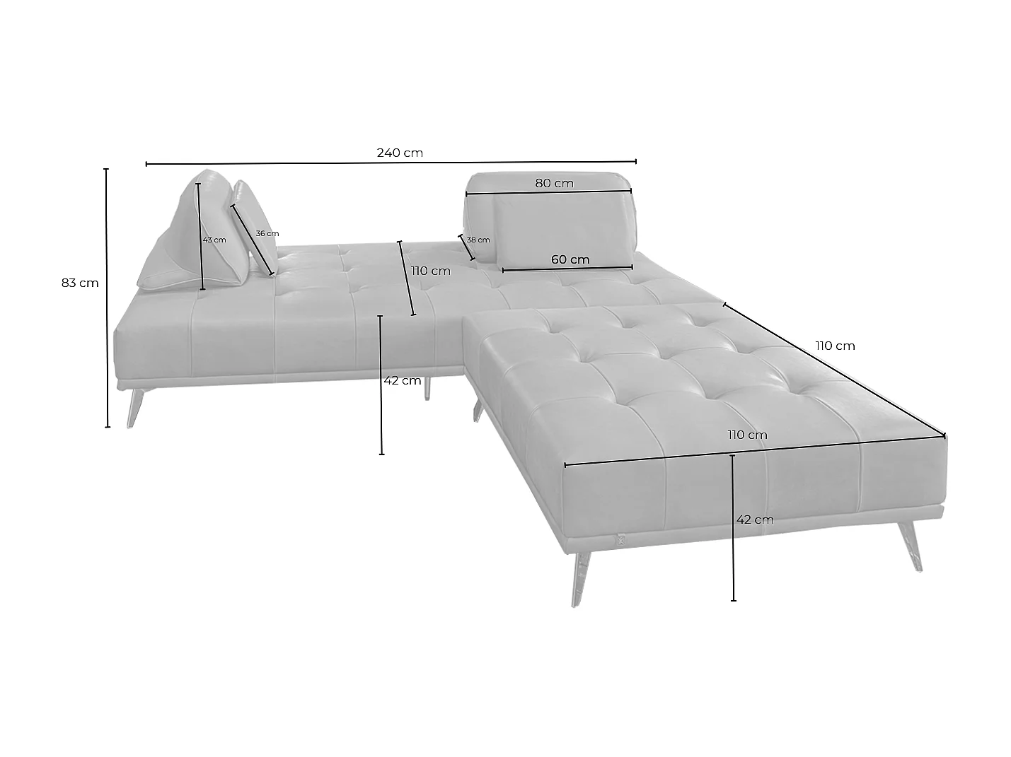 Divano letto - marrone scuro pelle - WIOLO
