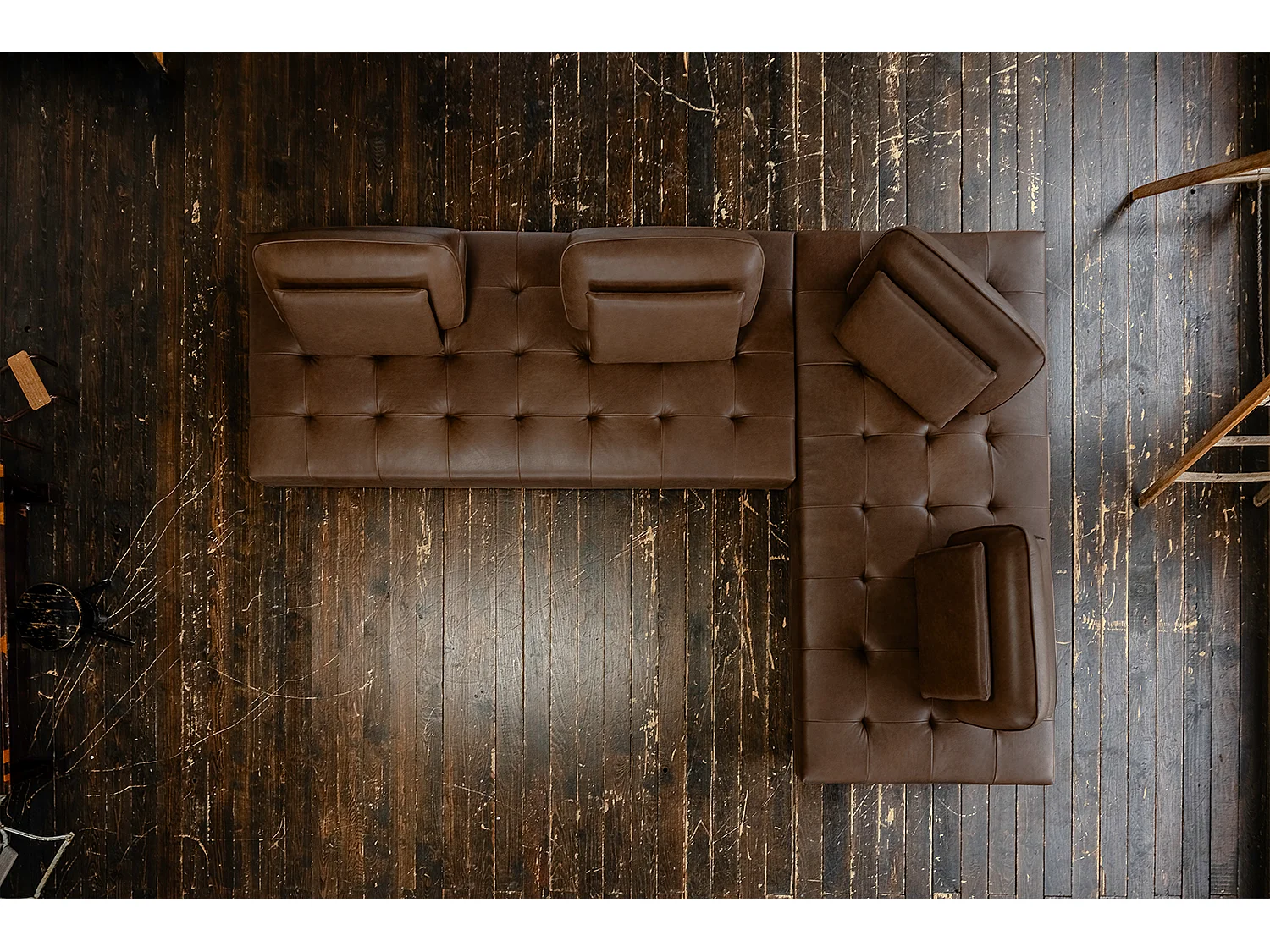 Divano letto - marrone scuro pelle - WIOLO