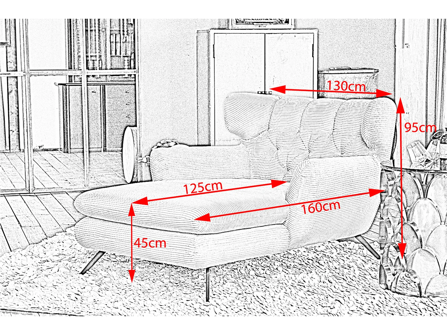 Longseat - Hellblau Cord - CHARME