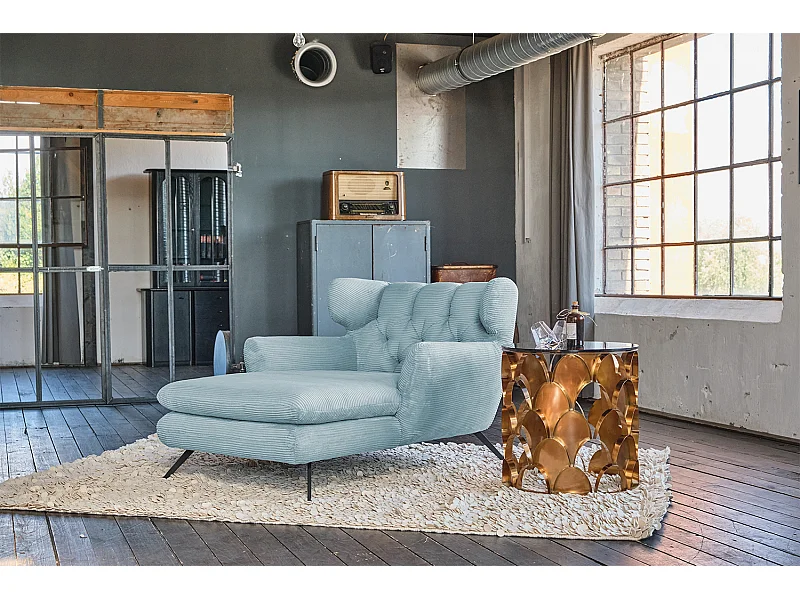 Chaise - bleu clair Velours côtelé - CHARME