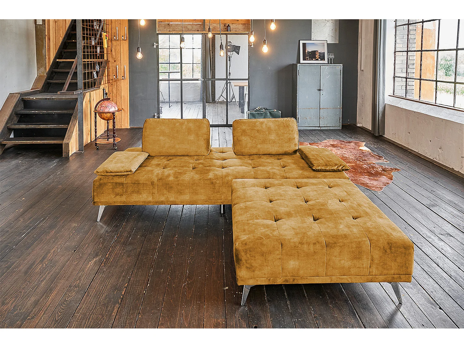 Sofá - marrón rojizo terciopelo - WIOLO